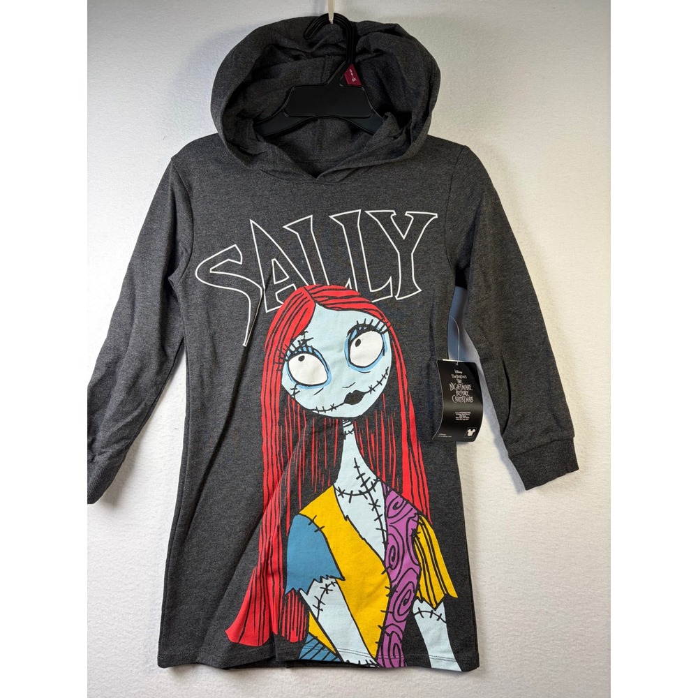 Disney Sally Hoodie Dress Kids Size 6-6X Gray NEW Nightmare Before Christmas